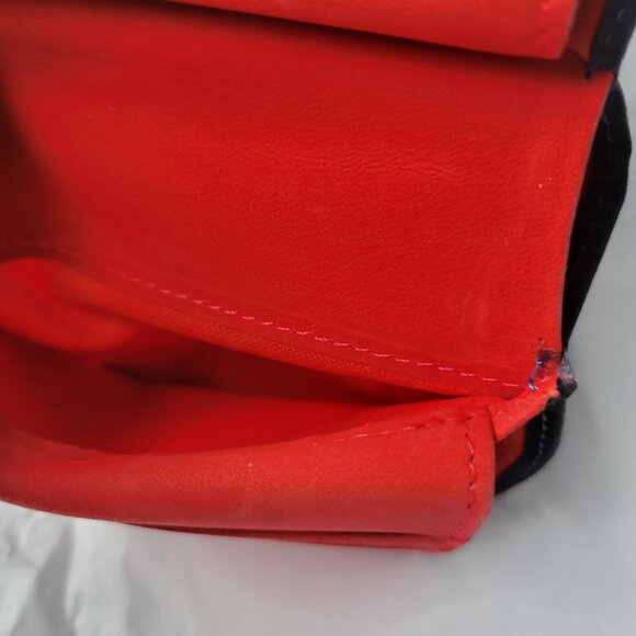 Moschino Cheap and Chic Collection Suede Wallet Blue and Red Vintage - Picture 9 of 12